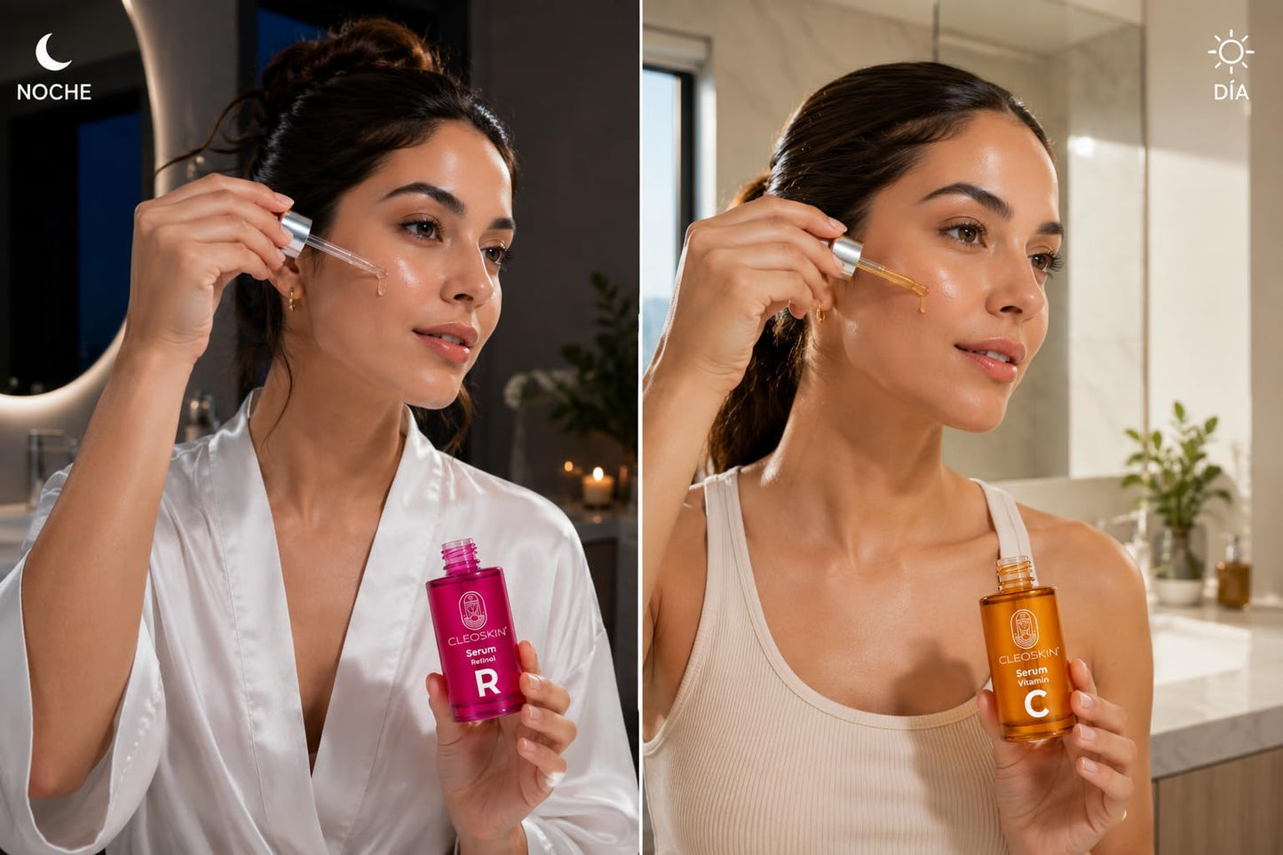 CLEOSKIN Kit Masajeador de Cuello con Fototerapia LED y EMS | Incluye 3 Serums Faciales (Vitamina C, Ácido Hialurónico con Niacinamida y Oro 24K, 30 ml c/u) | Antiedad, Hidratante y Reafirmante