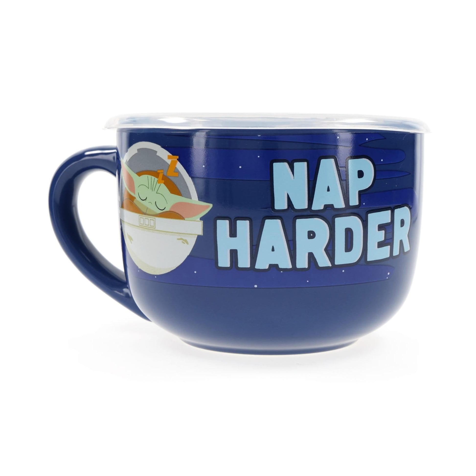 Taza de Sopa de Cerámica Silver Buffalo Star Wars The Mandalorian 24 Onzas con Tapa Ventilada