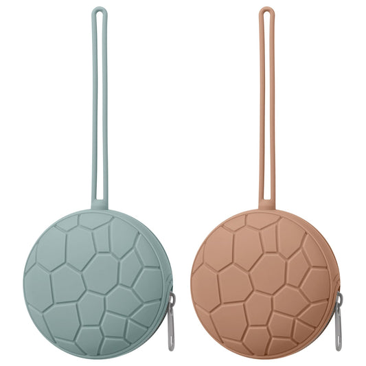Funda de silicona para chupete, sin BPA, soporte de silicona para bebés recién nacidos, para niños y niñas, estuche portátil de silicona para chupete, color gris pálido y gris Oslo