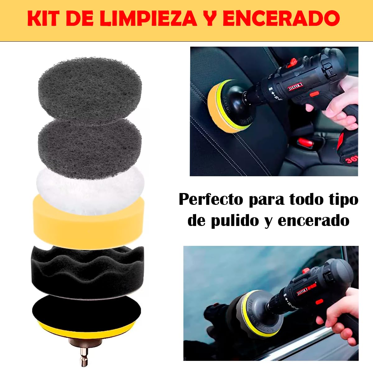 Kit de Cepillo Vmingo Gris para Detallar Cuidado de Auto con 27 Piezas