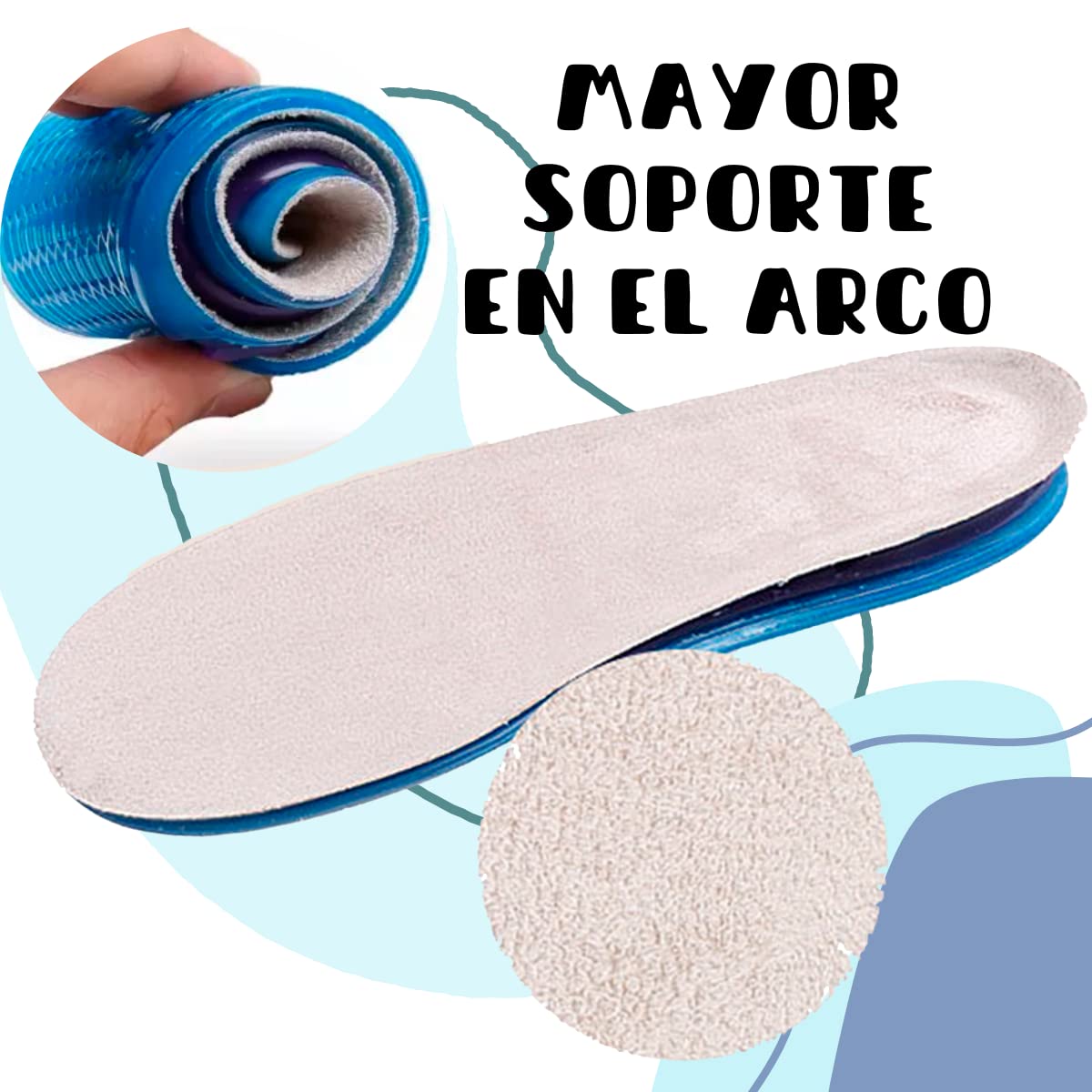 Plantilla Ortopédica VERALY.MX Azul Gel Confort Ultra Anti Fatiga Unisex