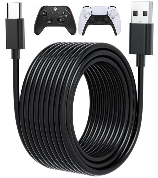 Cable USB C PS5 driver cargador para Xbox Series X Core Controller, Series S, PlayStation-5, PS-5, Cable de carga USB-C tipo C para accesorios Xbox Series S, PS5 Carga de datos de doble serie 5 pies
