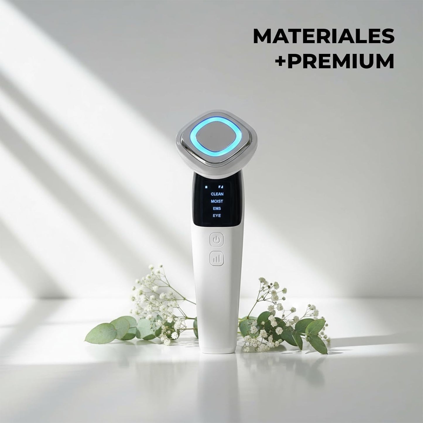 CLEOSKIN EMS Luminous Lifting | Masajeador Facial de Fototerapia con Luz Roja y Azul | Reafirma, Limpia y Rejuvenece la Piel, Masaje EMS Microcorriente