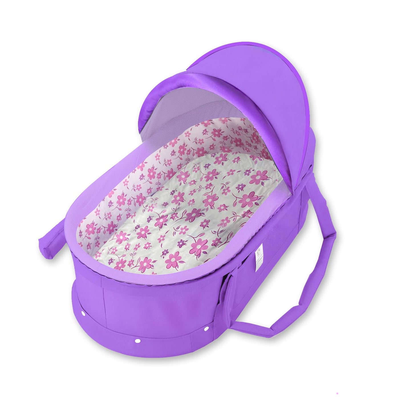 surebaby - Moisés de viaje para bebé, 2 en 1, cuna de viaje portátil plegable con cubierta para sombrilla, (morado)