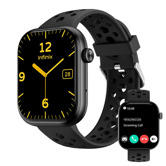 Smartwatch Infinix Negro con Llamadas Bluetooth 5.3 y Pantalla 2.04" LCD