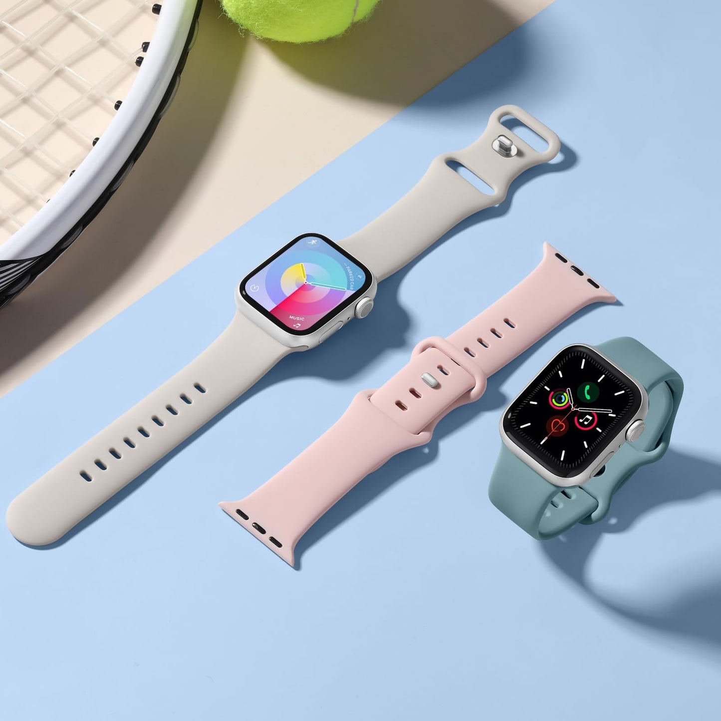GEAK 6 Piezas Correas Compatible con Correa Apple Watch 38mm 40mm 41mm 42mm 44mm 45mm 46mm 49mm, Correa de Silicona Suave para Apple Watch Ultra 2 iWatch Series 10 9 8 7 6 SE 5 4 3 2 1 Ultra