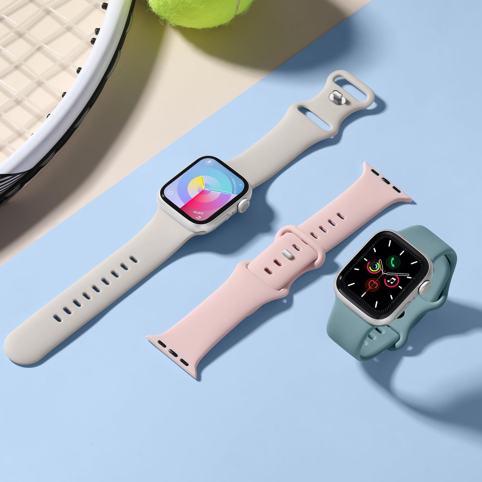 GEAK 6 Piezas Correas Compatible con Correa Apple Watch 38mm 40mm 41mm 42mm 44mm 45mm 46mm 49mm, Correa de Silicona Suave para Apple Watch Ultra 2 iWatch Series 10 9 8 7 6 SE 5 4 3 2 1 Ultra