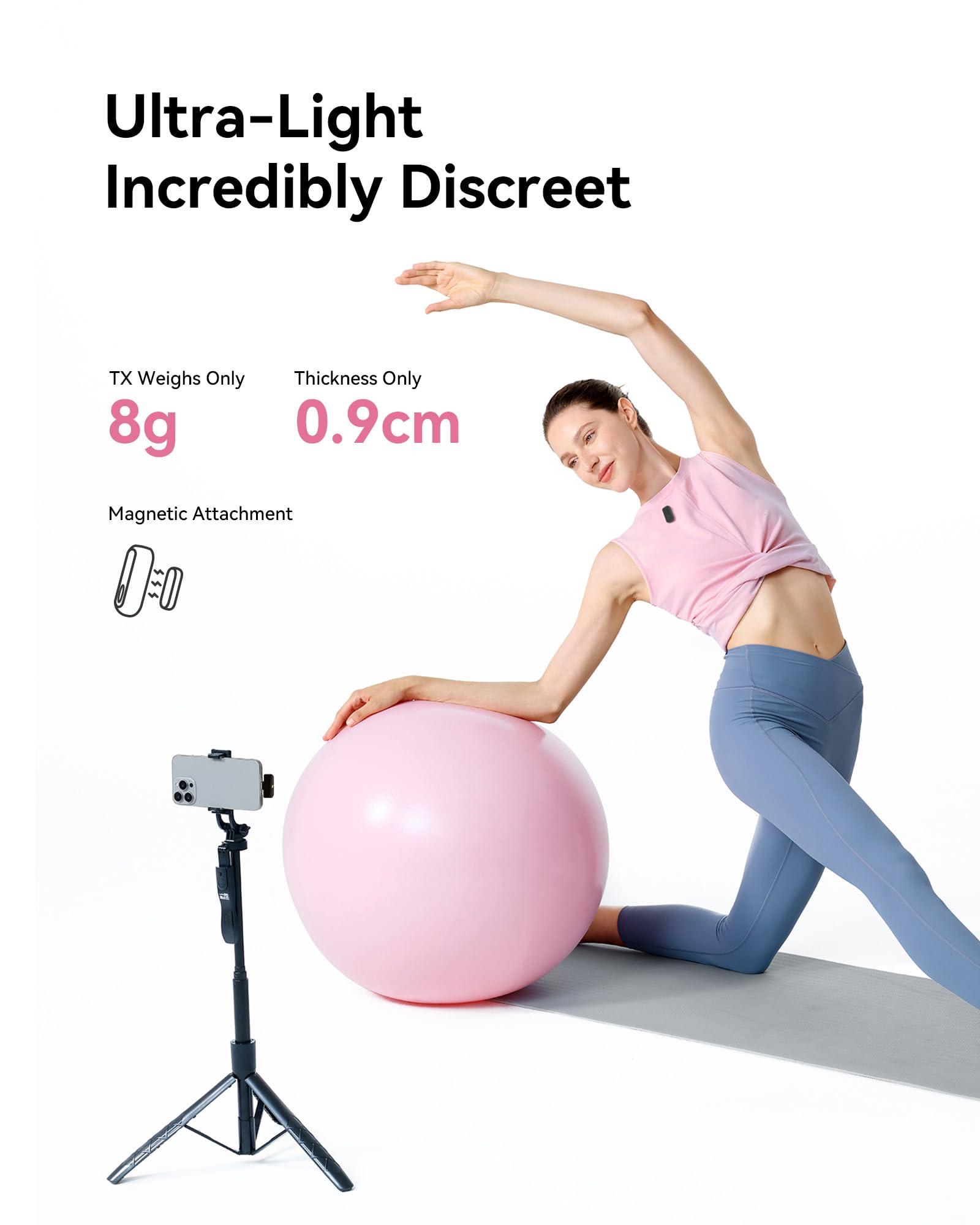 Micrófono Inalámbrico Hollyland Lark A1 Combo Blanco con USB-C RX y Lightning RX para iPhone y Android