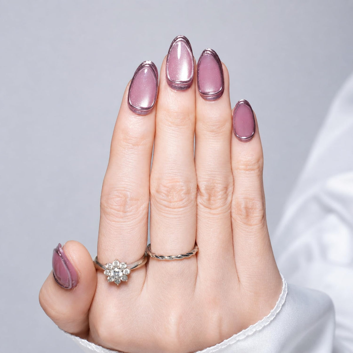 SXC Uñas postizas de la marca Cosmetics | Serie X1, almendra corta (036 Amethyst Velvet)