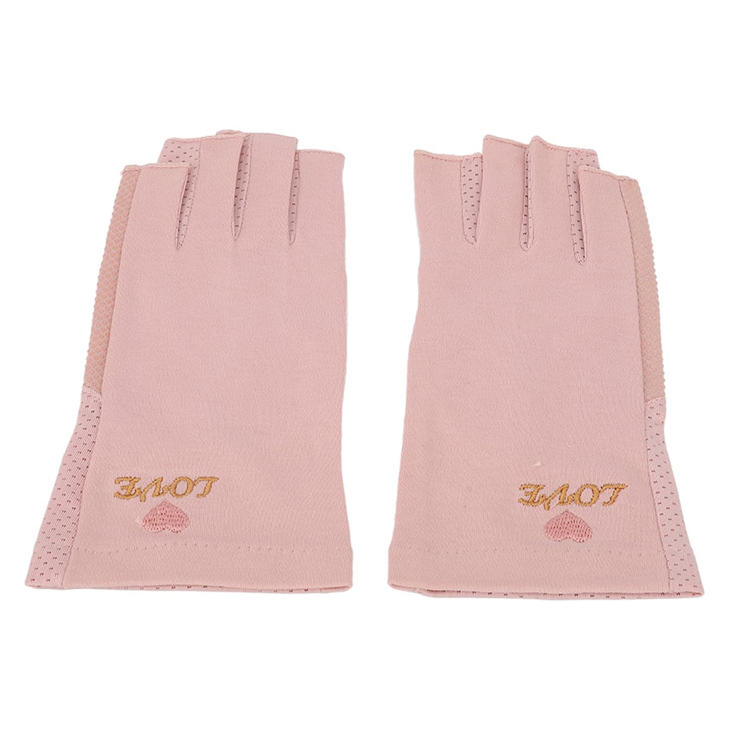 Guante de Protección UV, de Lámpara de Uñas de Algodón de Fibra sin Dedos Transpirables sin Dedos Anti UV Proteger los de Manicura Manicure Nail Art Dryer(gris rosa claro)