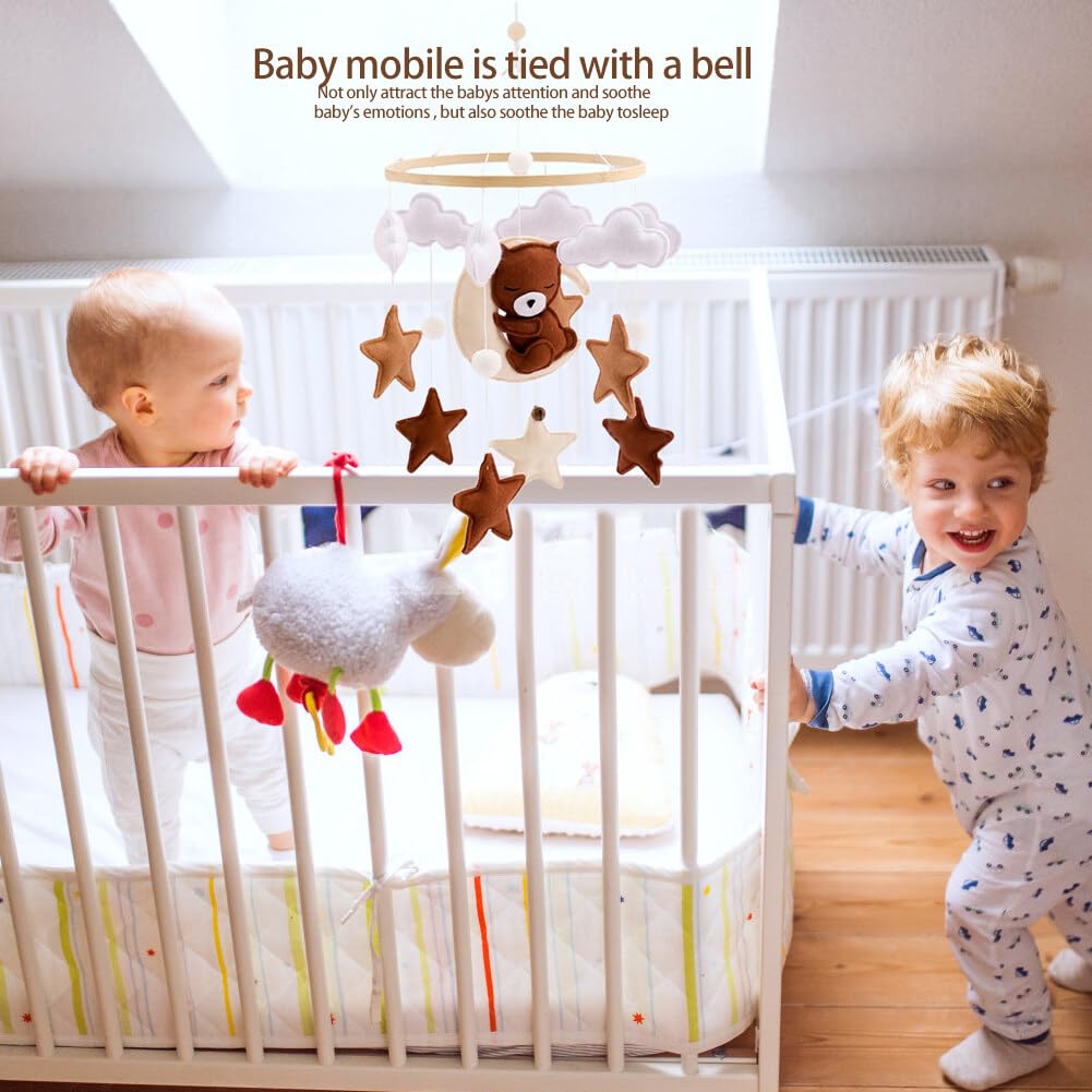 Decoración de cuarto de bebé, móvil para cuna – oso móvil boho decoración de guardería – móvil para moisés – colgante para guardería y techo