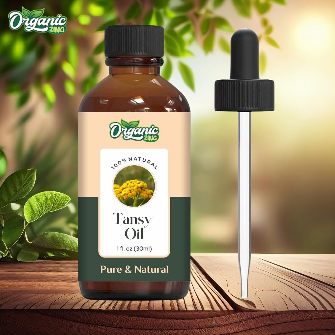 Organic Zing Tansy (Tanacetum Vulgare) Oil | Pure & Natural Steam Distilled Essential Oil for Aroma, Diffusers, Skincare & Haircare - 30ml/1.01fl oz