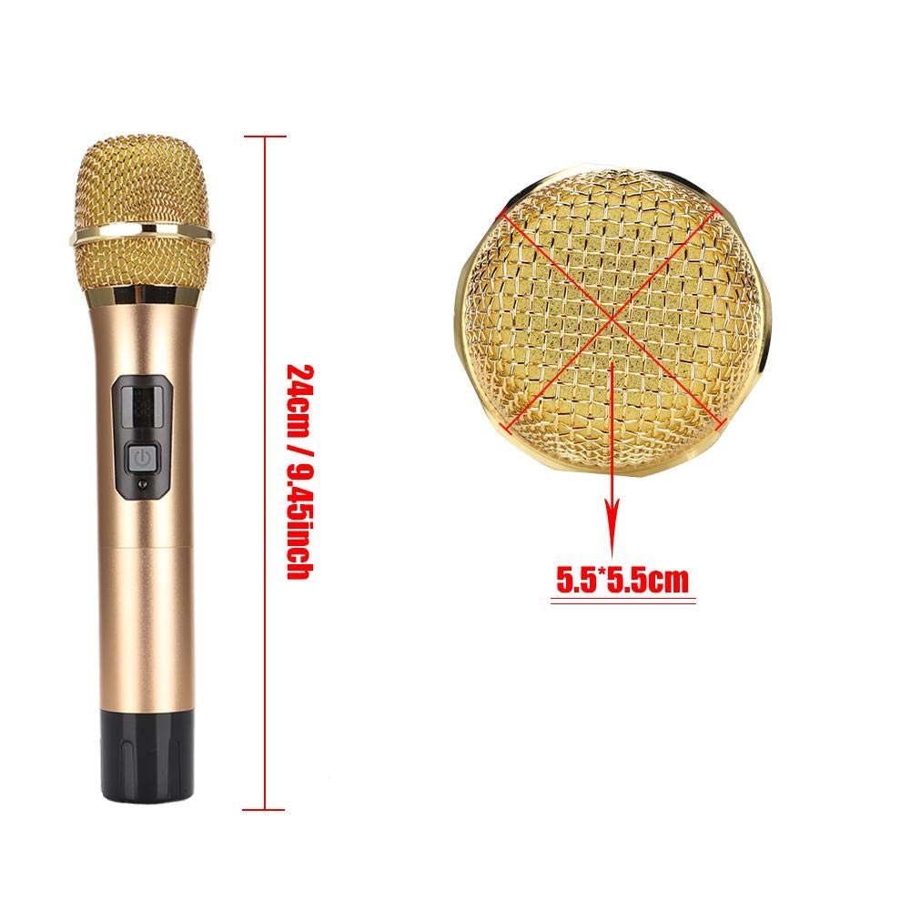 Micrófono Inalámbrico Dual Recargable UHF con Mini Receptor Bluetooth para Negocios, Iglesia y Hogar