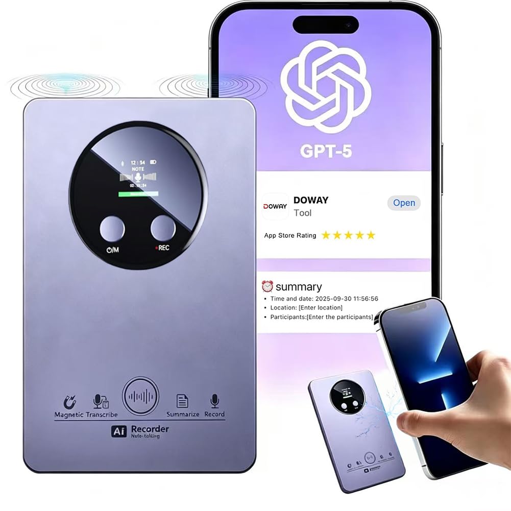 Grabadora de Voz Digital AI 64 GB con Transcripción y Traducción en Múltiples Idiomas