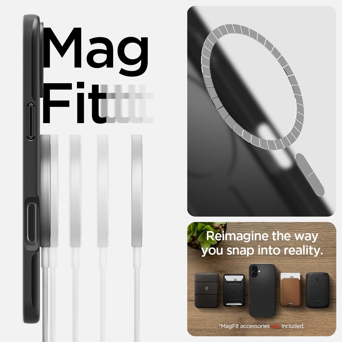 Funda iPhone 16 Spigen Negro MagFit de Ajuste Fino diseñada para Apple
