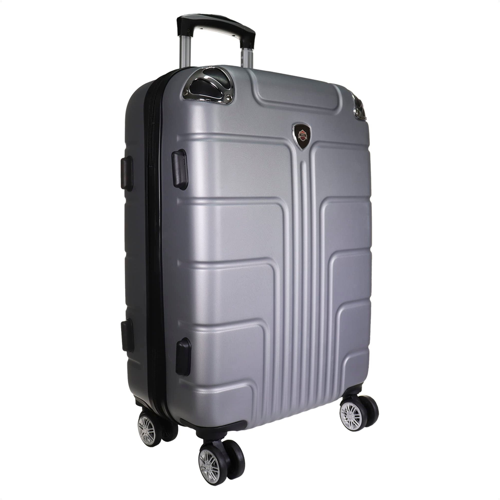 Carry On Maleta de Mano Hardside Maleta Rigida Resistente Con Ruedas Giratorias 360, Mango Expandible ABS y Candado de Seguridad (Plata)