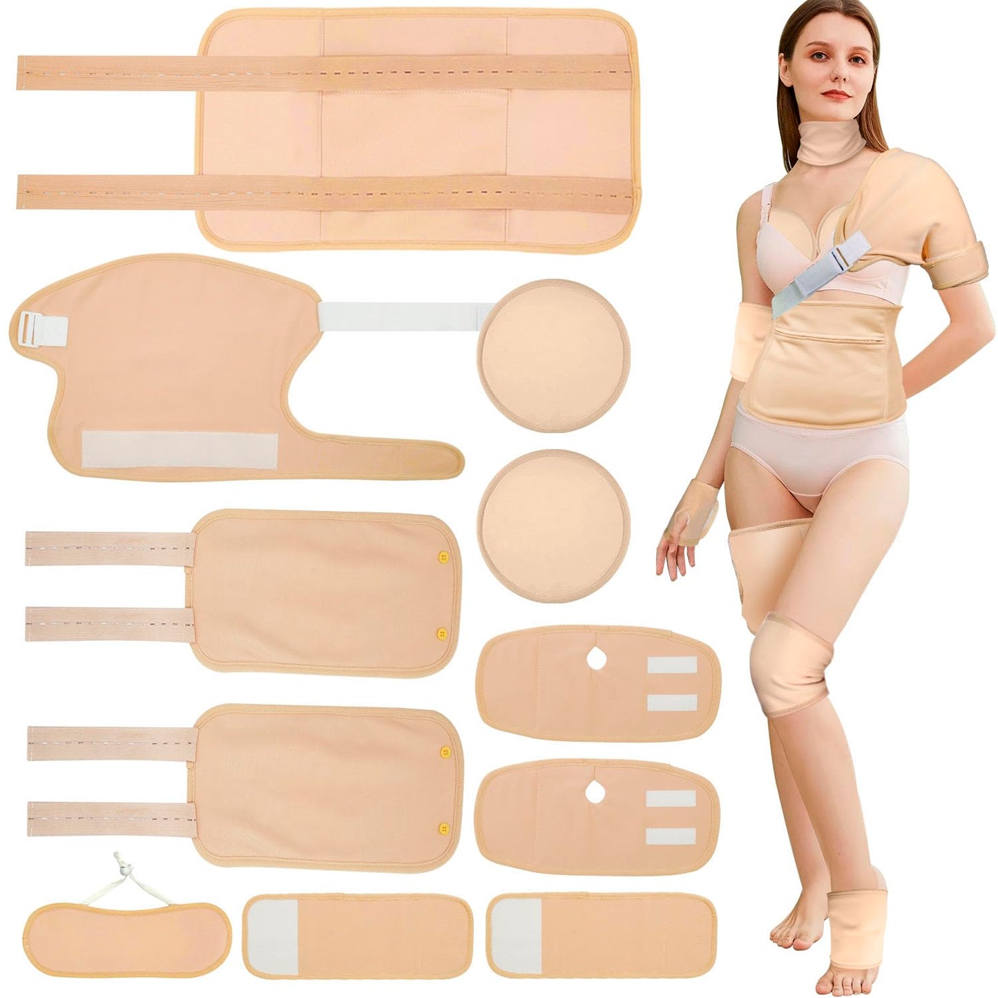HOMPPICK Kit De Envoltura De Paquete De Aceite De Ricino, Almohadillas De Desintoxicación De Hígado De Algodón Orgánico, Paquetes Reutilizables De Aceite De Ricino Para Hombro, Manos, Cuello