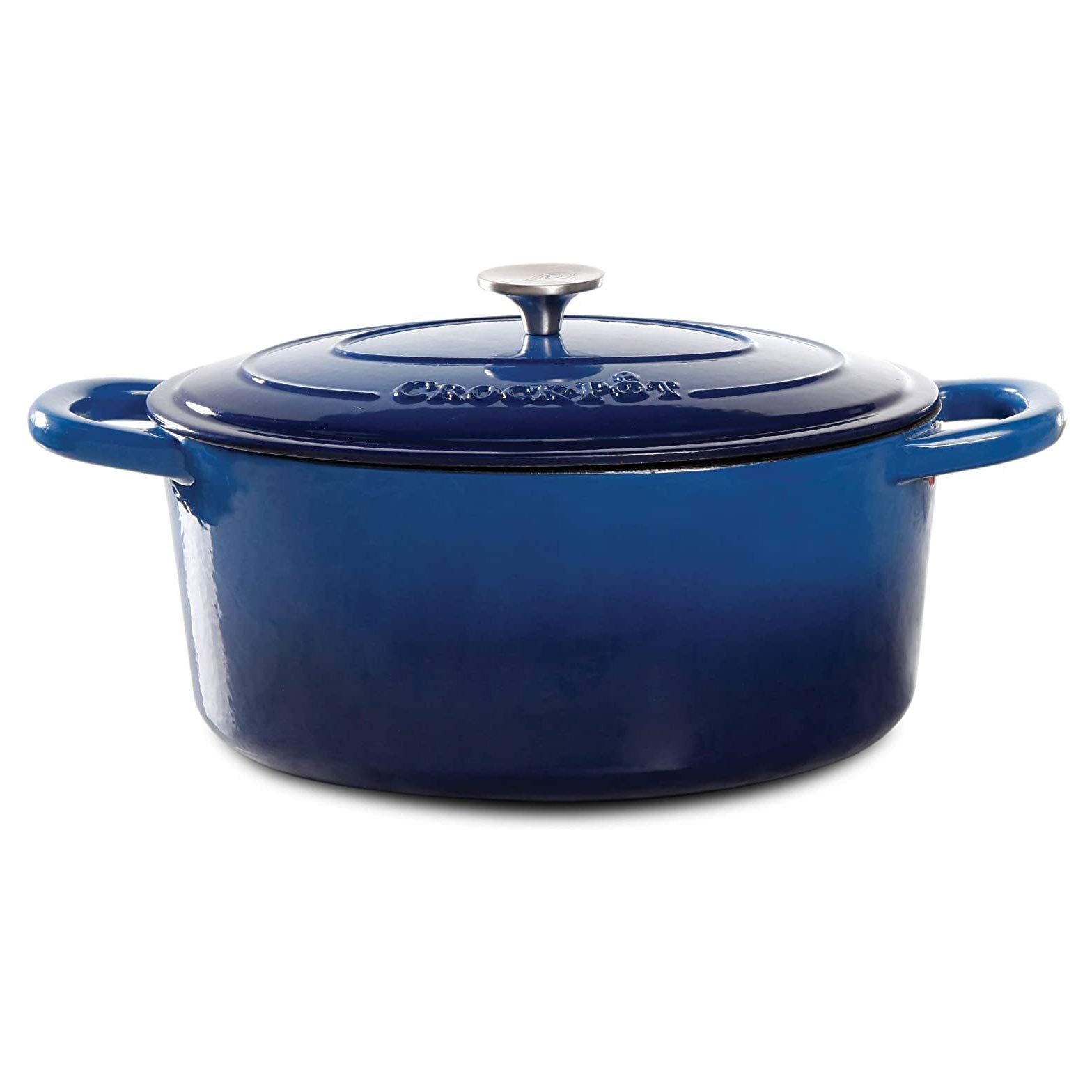 Crock Pot Olla, Horno ovalado holandés, Azul, 7-Quart, 1