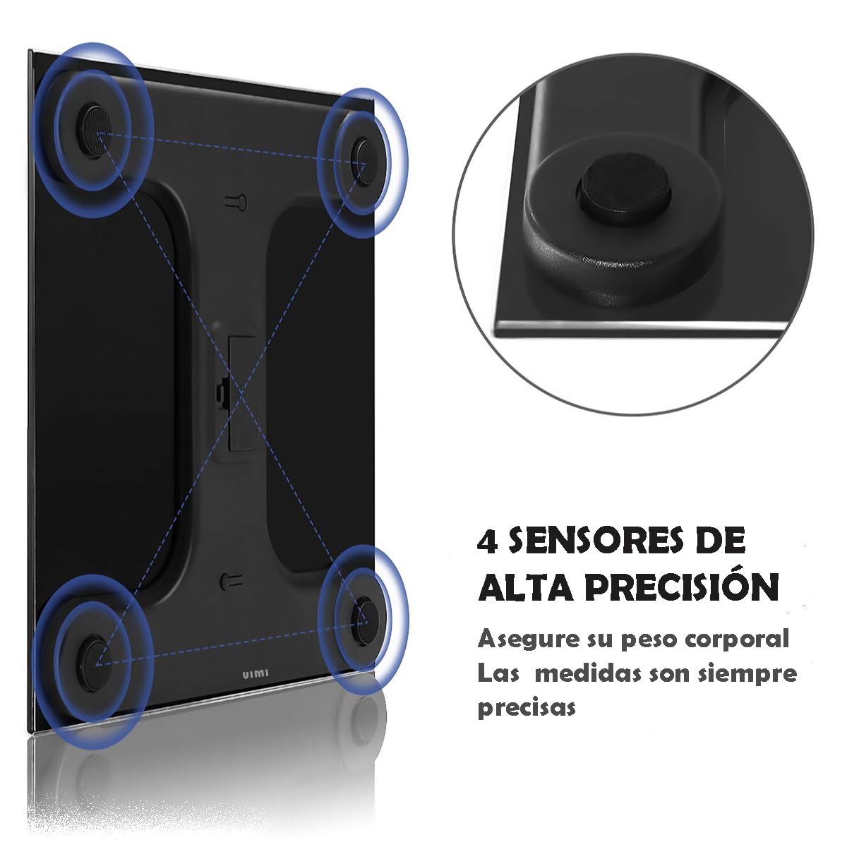 Báscula Digital Cuadrada Pesa Hasta 180 Kg (Negro)