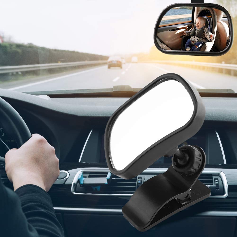 Espejo retrovisor de seguridad de 1 pieza Espejo Retrovisor de Bebé Auto Espejo coche bebé espejo ajustable para el asiento trasero del niño del bebé con clip de ventosa