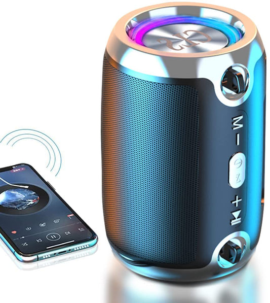 LED Bocina Bluetooth Portátil,Altavoz Inalámbrico Bluetooth， Altavoz Bluetooth Portátil con Sonido Estéreo HD,Alcance de 10 m de Bluetooth,Bajo Rico,Sonido HIFI para Picnics,Fiestas,Exteriores,Viajes