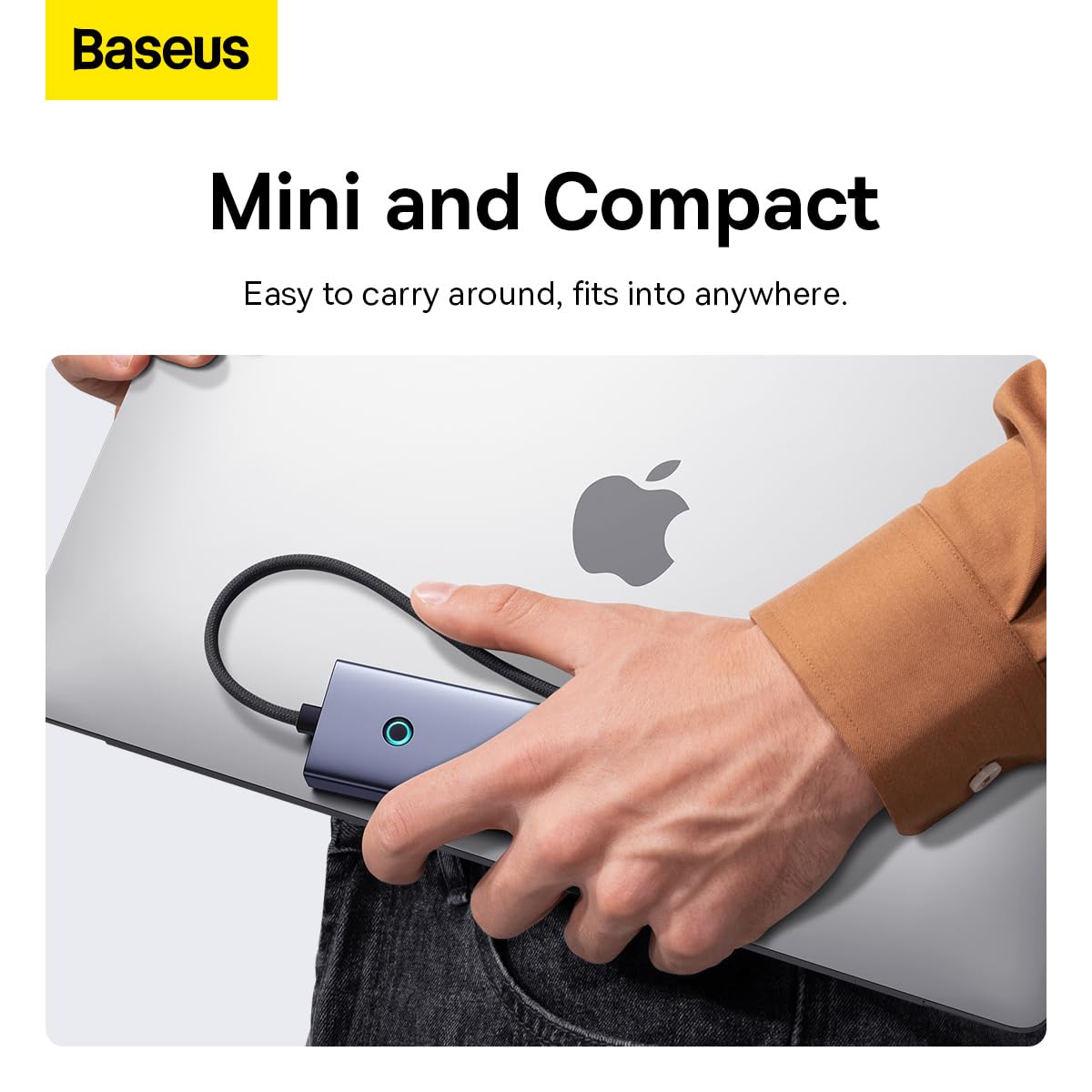 Baseus USB-C Flite Series Hub de 5 Puertos, HDMI y 4 USB3.0, Aleación de Aluminio, Velocidad hasta 5Gbps, 4K 30Hz, Gris