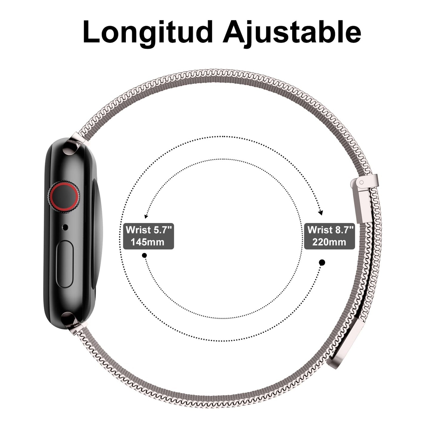 GEAK Compatible con Correa Apple Watch Correa 38mm 40mm 41mm 42mm 44mm 45mm 49mm, Clásica Correa de Metal de Acero Inoxidable Compatible con iWatch Series 9 8 7 6 5 4 3 2 1/SE Ultra 2