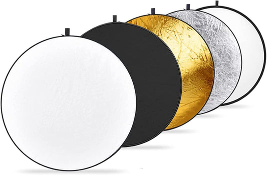 Neewer 43 pulgadas / 110 cm Kit de 5 en 1 Reflector Redondo Plegable Transparente con Funda para Estudio Iluminación Retrato