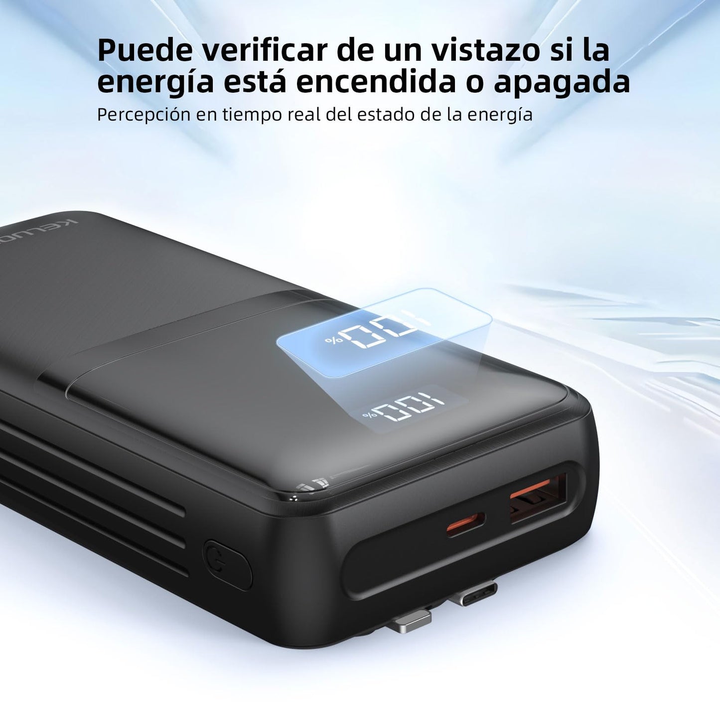 KELUONA Power Bank 20000mAh, Batería Portátil con Carga Rápida PD/QC 22.5W, 2 Puertos USB-C, Compatible con iPhone Samsung Xiaomi Huawei, Negro
