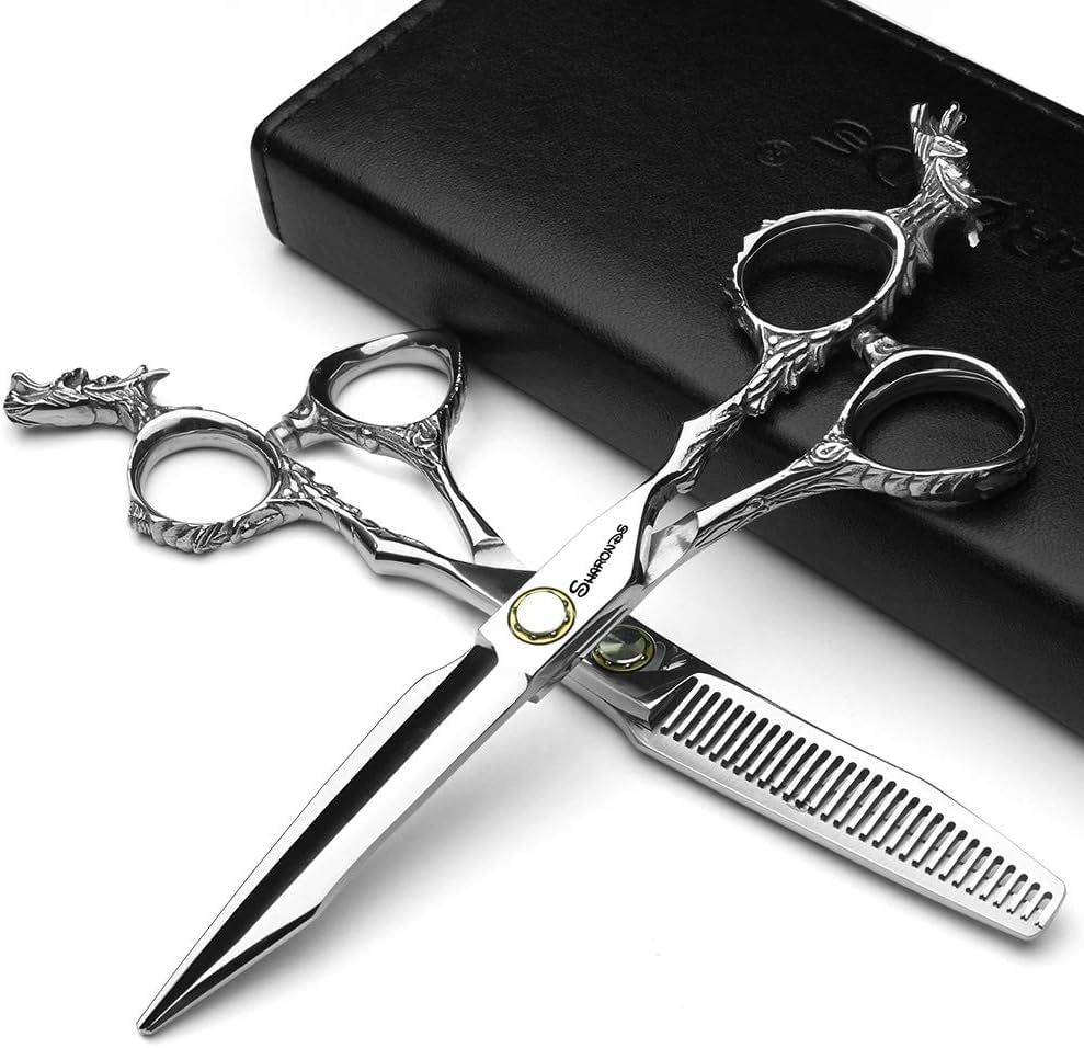 6 pulgadas profesional corte del pelo delgado tijeras barbero tijeras peluquería salón conjunto