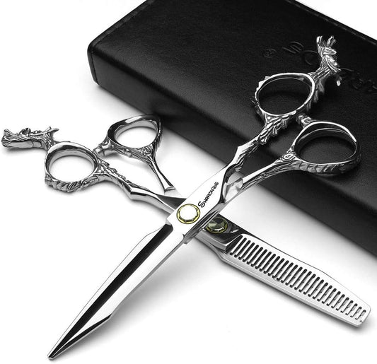 6 pulgadas profesional corte del pelo delgado tijeras barbero tijeras peluquería salón conjunto