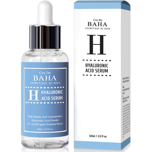 Serum en polvo de ácido hialurónico puro 1% para cara 10.000 ppm – antienvejecimiento + línea fina + hidratación intensa + hidratante facial + piel visiblemente rellena + previene el dolor de la vejiga 2 onzas líquidas