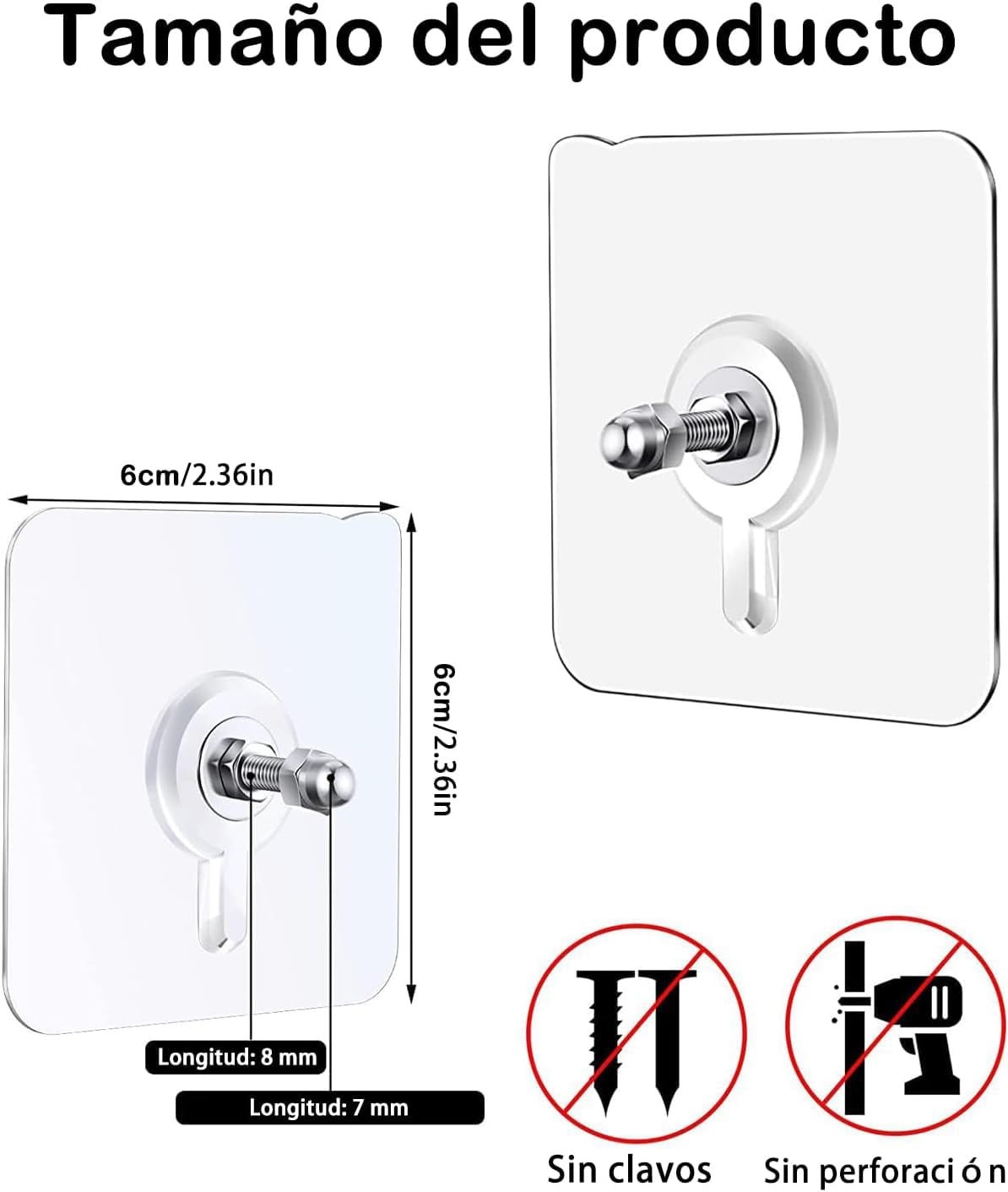 Colgar Cuadros Sin Clavos,Clavos Adhesivos sin Tornillos,Clavos Adhesivos para Pared, Impermeable Y Transparente,Muy Adecuado Para Instalar En Sala De Estar,Dormitorio,Baño y Cocina(30 Piezas)