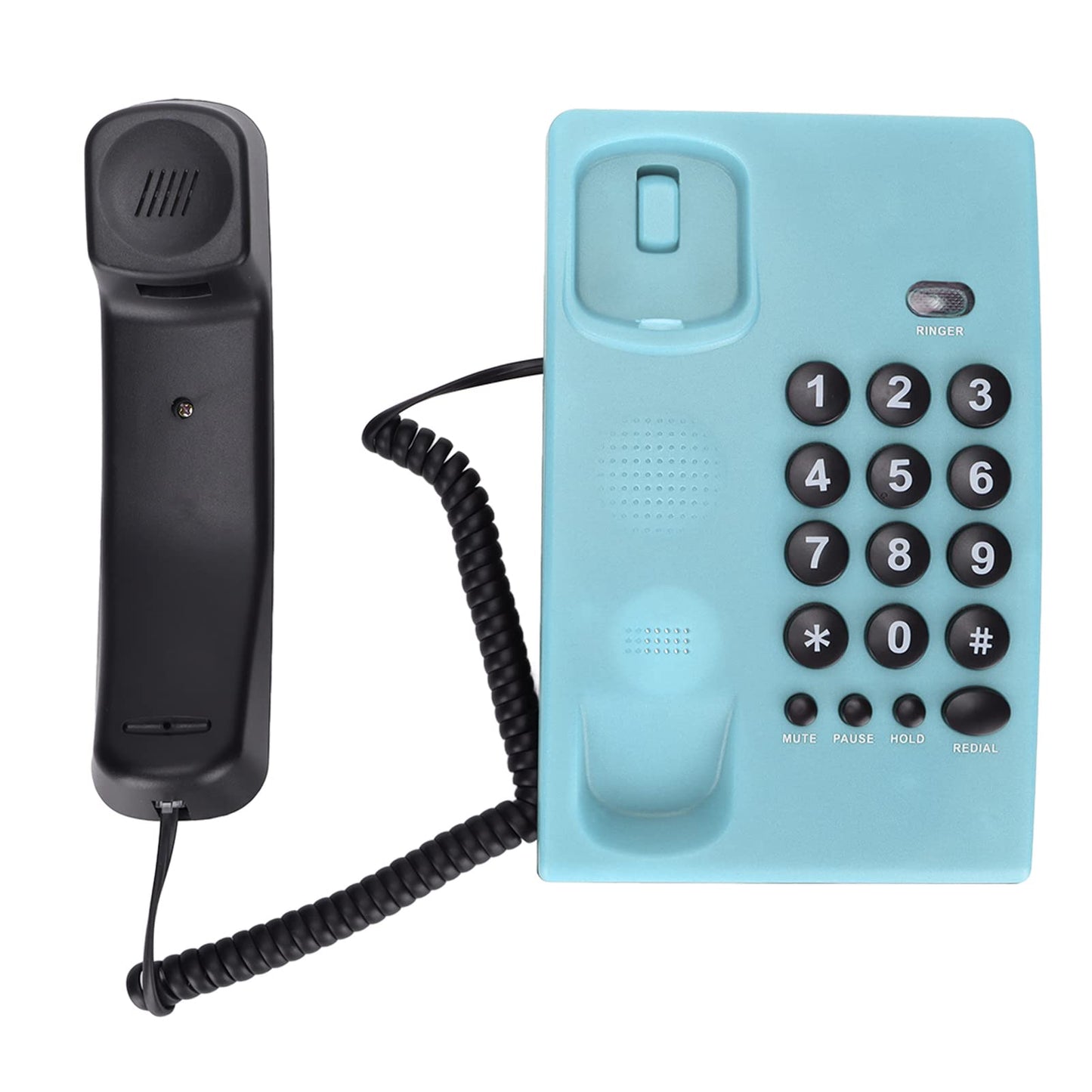 ciciglow KX-T504 Teléfonos Escritorio Línea Fija, Teléfono con Cable Multifuncional sin Batería con Pausa/Silencio/Retención/Remarcación, para la Sala Estar del Hotel la Oficina(Azul)