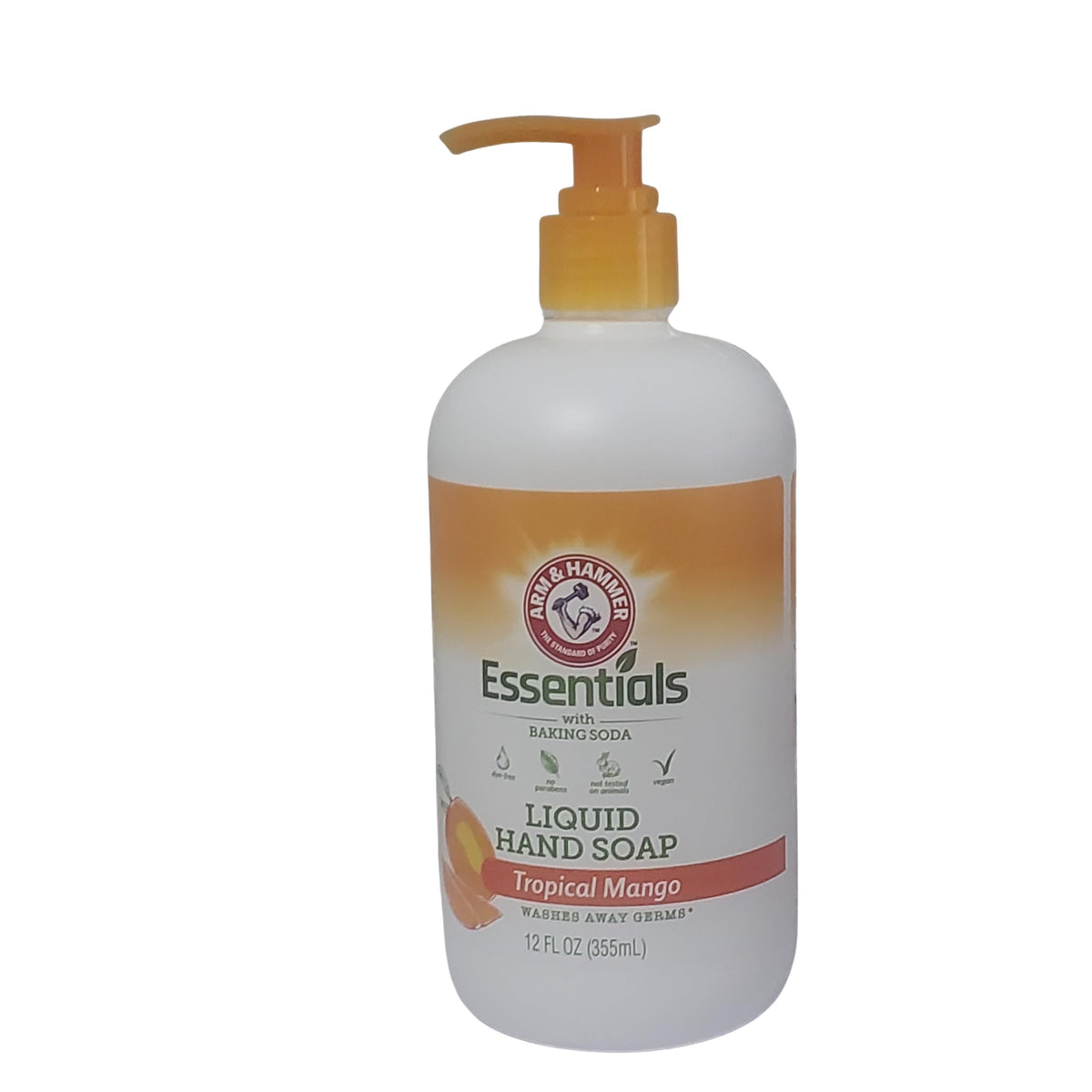 Arm & Hammer- Essentials con Bicarbonato de Sodio Suave, Jab?n L?quido para Manos, 12 Onzas L?quidas (Mango Tropical)