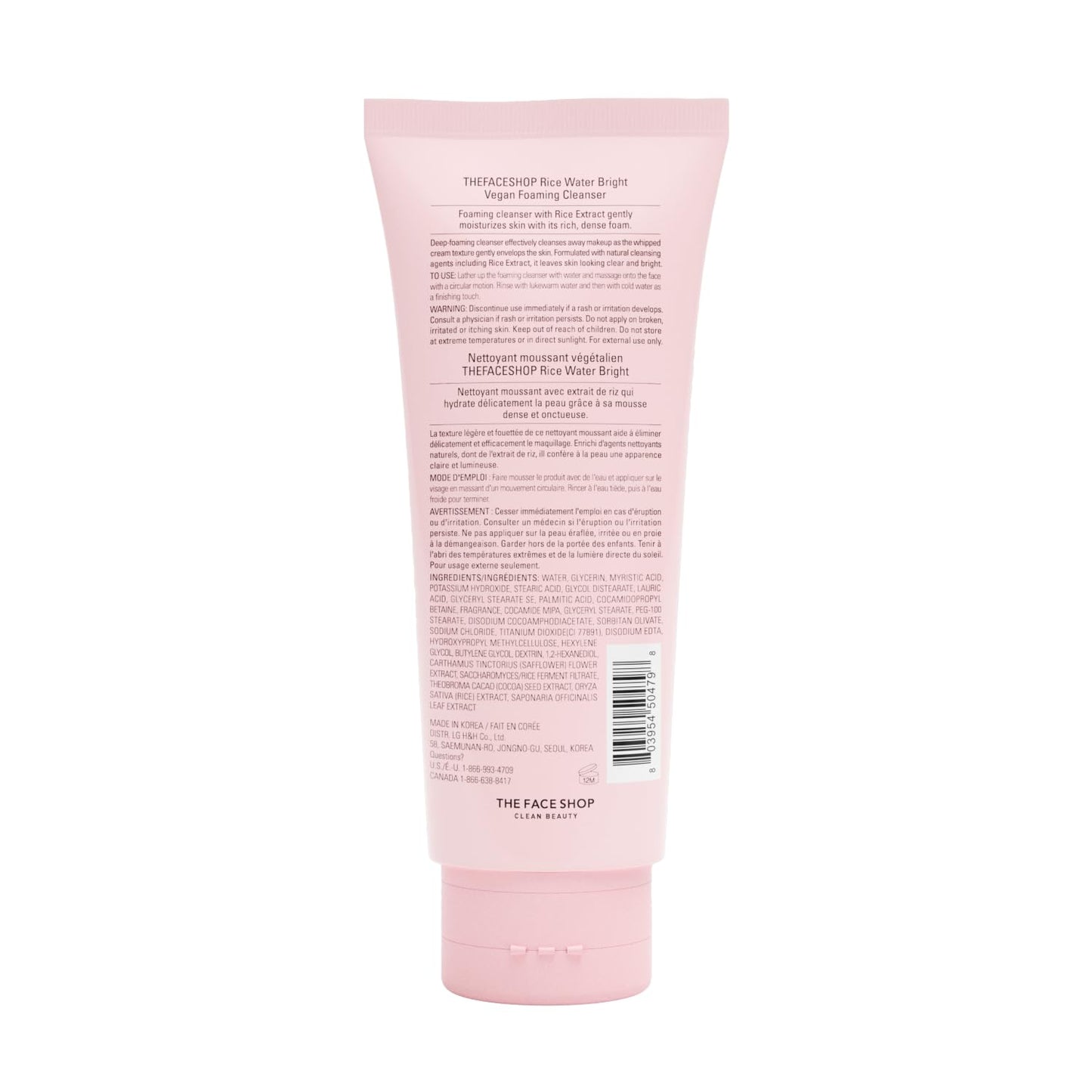 The Face Shop Rice Water Bright - Limpiador Facial en Espuma con Agua de Arroz | Skincare Coreano Iluminador | Limpieza Profunda, Hidratación y Efecto Glow | Textura Cremosa, the Face Shop, SKIN_CLEAN