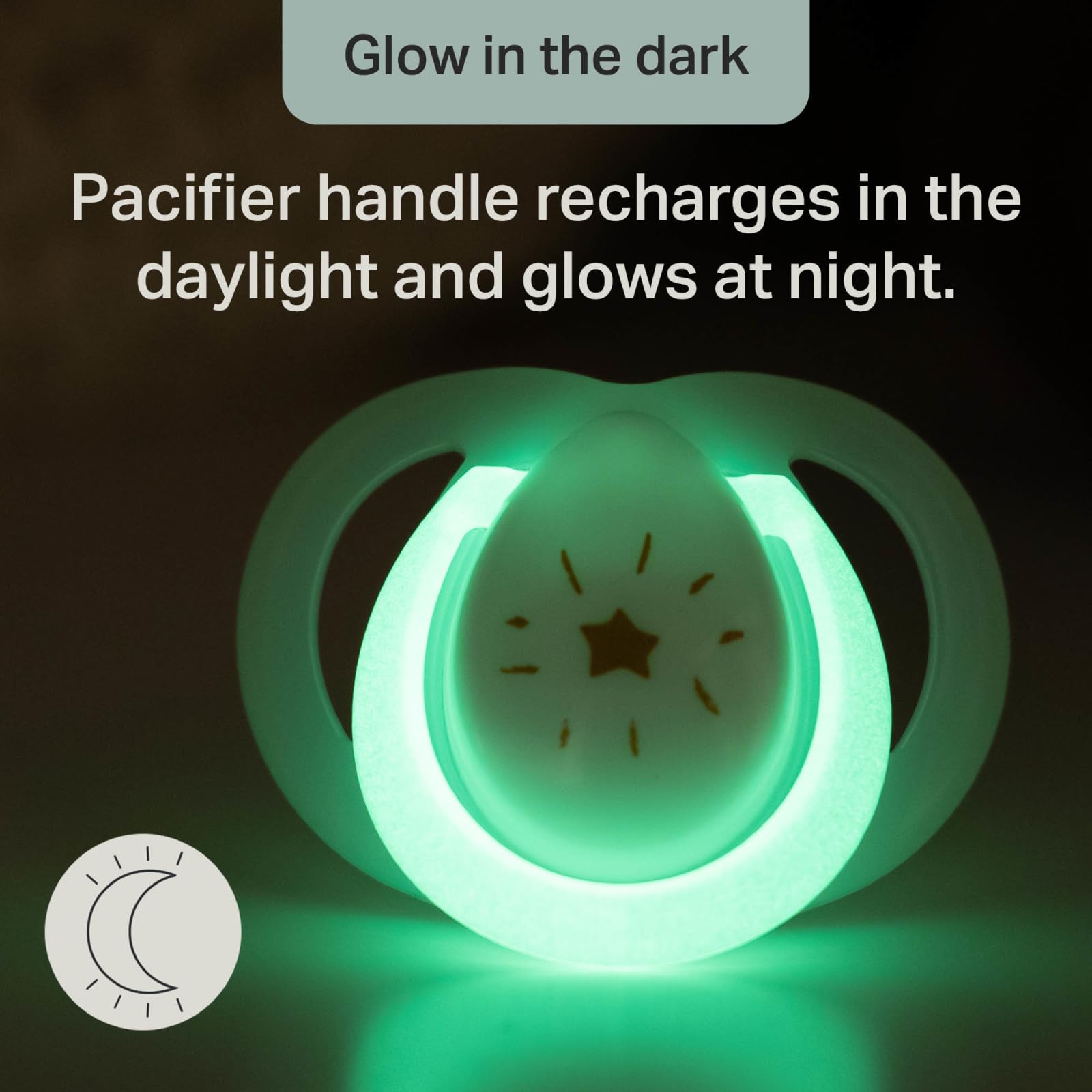 Chupones Tommee Tippee Azul Arcoiris Que Brillan en la Oscuridad Diseño Simétrico Silicona sin BPA 6-18 Meses 6 Unidades