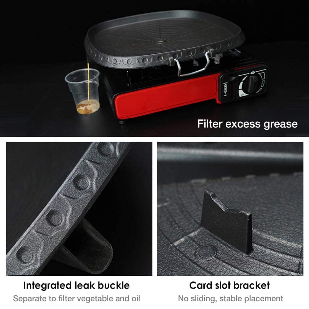 AIROKA - Sartén cuadrada antiadherente para barbacoa coreana con material natural, revestimiento de 6 capas, fácil drenaje de grasa de 11.8 pulgadas, rango de gas, para el hogar y al aire libre