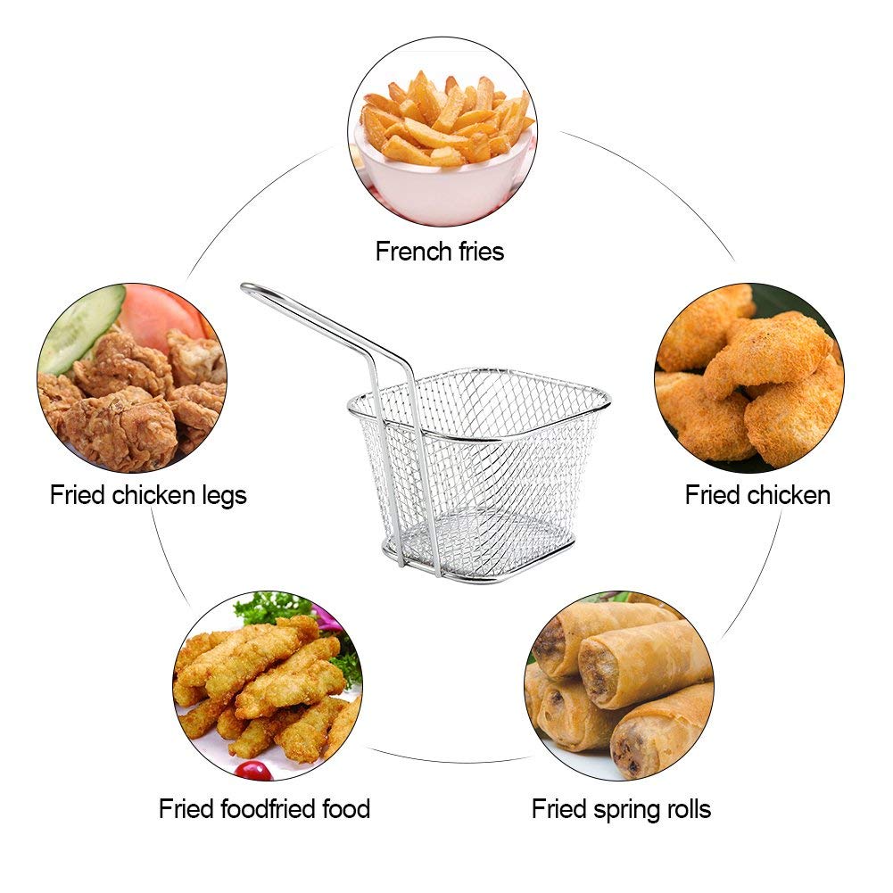 Cestas para Servir de Acero Inoxidable Mini Cuadrado para Cocina