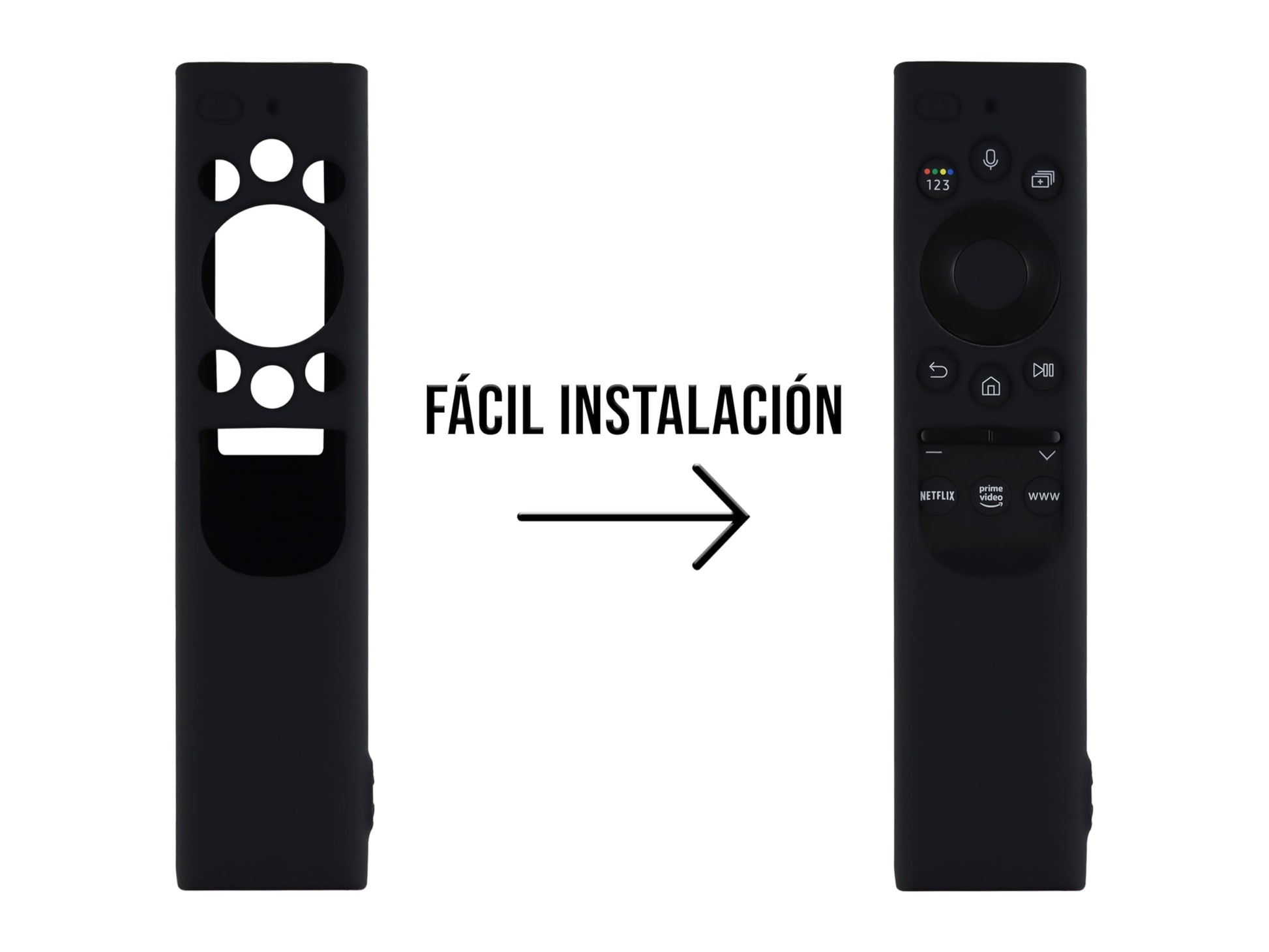 CONTROL EXPERT Funda para Control Samsung 4k Case Panel Solar Smart TV Pantalla Bn59-01363a, Bn59-01385d, Bn59-01357a Silicon Protector (Negro)