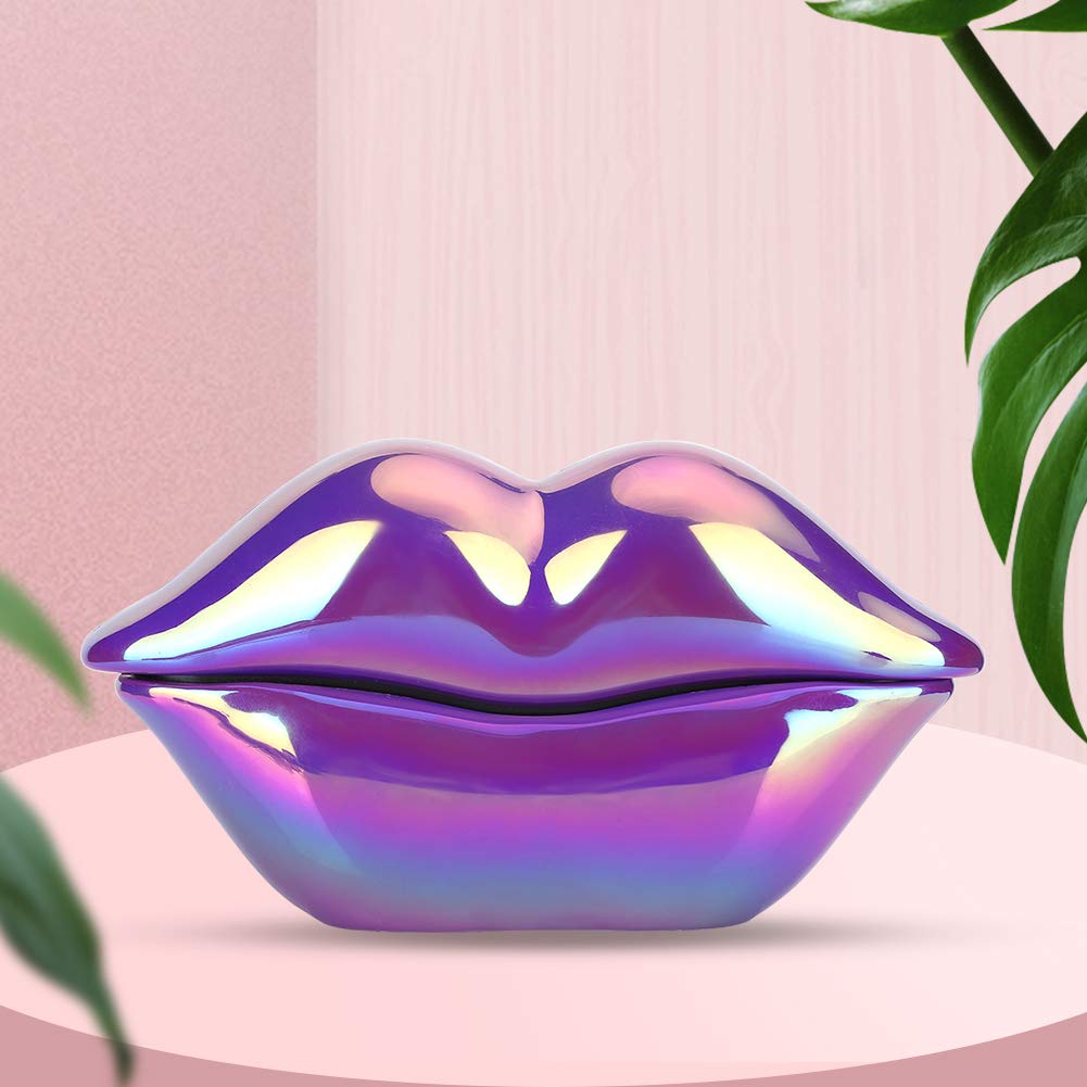 Teléfono Fijo de Escritorio Con Forma de Labios Morados - Electrochapado, Creativo, Lindo y Brillante - Con Cable
