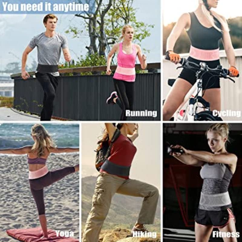 LELISKA Multifunctional Knit Breathable Concealed Waist Bag,Large Capacity Adjustable Running Waist Pack,Universal Running Belt for Running and Outdoor (Purple,L)