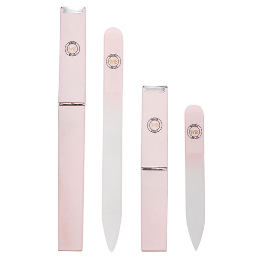 Best Crystal Nail File Set of 2 - Perfect for Women, Kids & Baby - Built to Last - Professional Manicure & Pedicure Kit - For Natural, Gel, Acrylic, Fake, Gelish and Clear Nails - Extra slim design