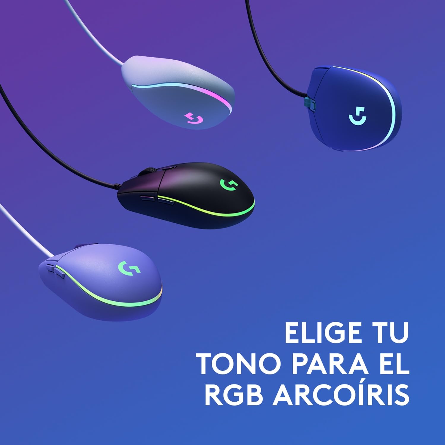 Logitech G203 LIGHTSYNC Mouse Gaming con Iluminación RGB Personalizable, 6 Botones Programables Seguimiento de hasta 8,000 DPI, Ultra-ligero - Lila