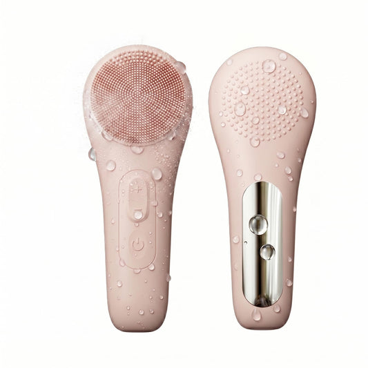 Cepillo de Limpieza Facial de Silicona Recargable Marrón con 5 Niveles Ajustables e Impermeabilidad IPX7