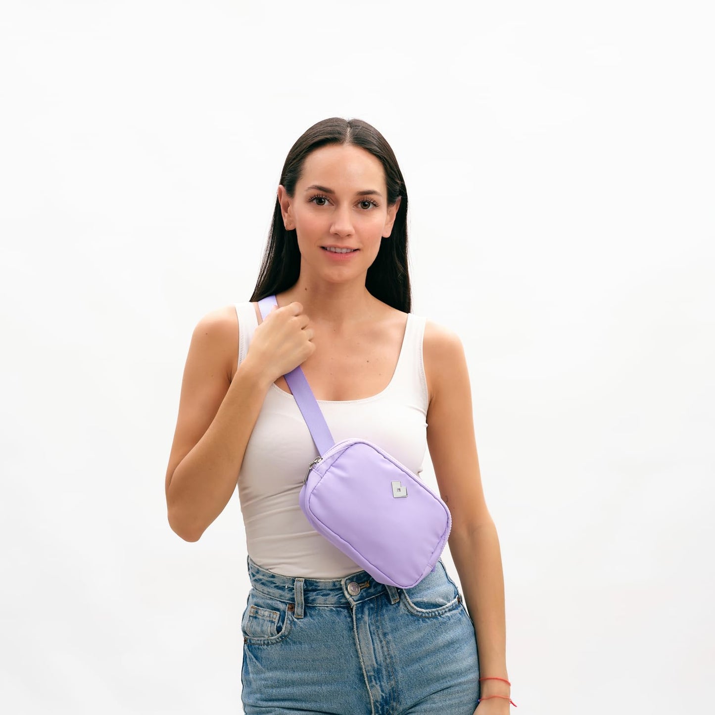 LuckyLy Cangurera para Mujer Deportiva y de Viaje, Bolsa Crossbody y Bandolera tipo Riñonera, Ligera, Repelente al Agua y con Múltiples Compartimentos, Regalos para Mujer y Mamá – Modelo Mina, Lila