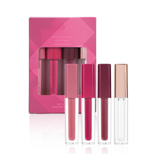 Allphv Set de Labiales Líquidos 4 Piezas- Kit de Maquillaje Diario (A)
