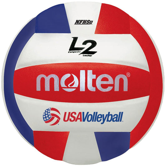 Balón de Voleibol Molten Premium Rojo Blanco Azul de Competencia Medida Oficial