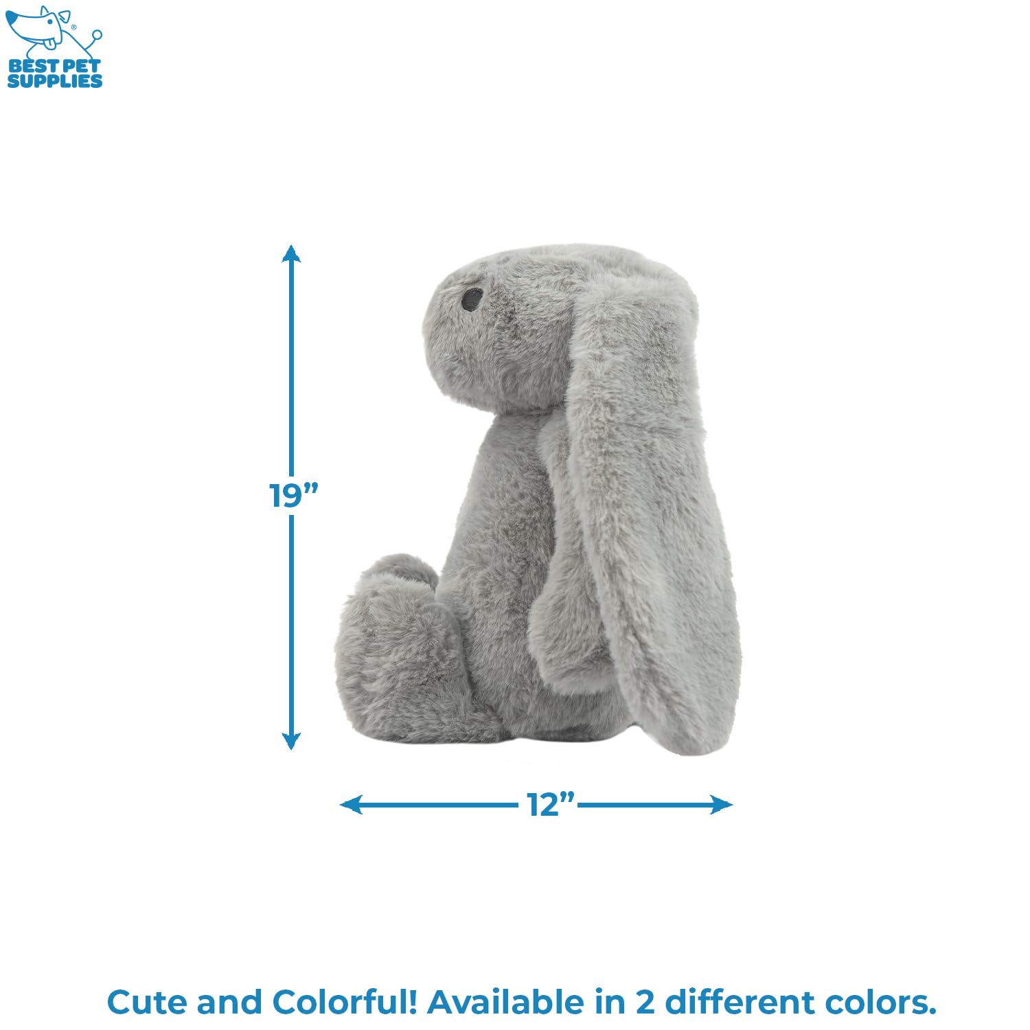 Best Pet Supplies - Juguete Interactivo de Conejito con enriquecimiento Arrugado y chirriante para Cachorros o Perros de Raza pequeña y Media, Lindo y Afelpado - Paquete de Conejito (Beige, Gris)