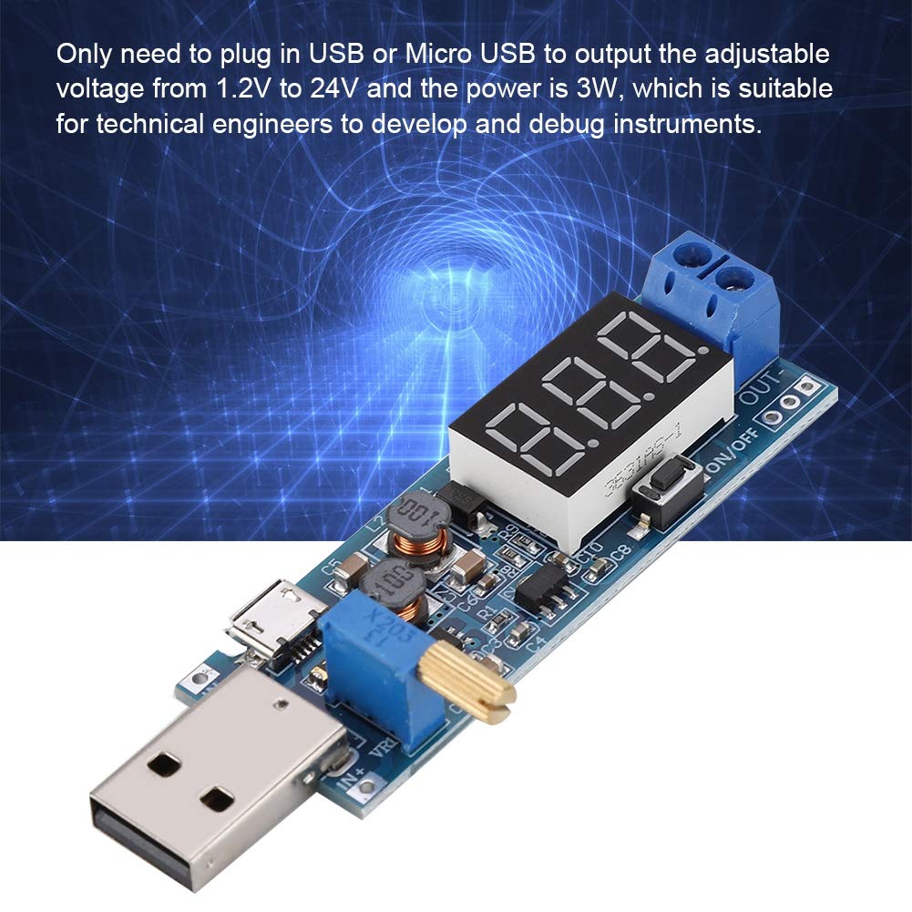 Hilitand Módulo regulador de Voltaje, USB Boost Step Up Fuente de alimentación Módulo regulador de Voltaje Módulo de Placa estabilizadora de Voltaje, Entrada 3.5V-12V/Salida 1.2V-24V